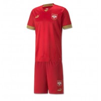 Camiseta Serbia Primera Equipación para niños Mundial 2022 manga corta (+ pantalones cortos)